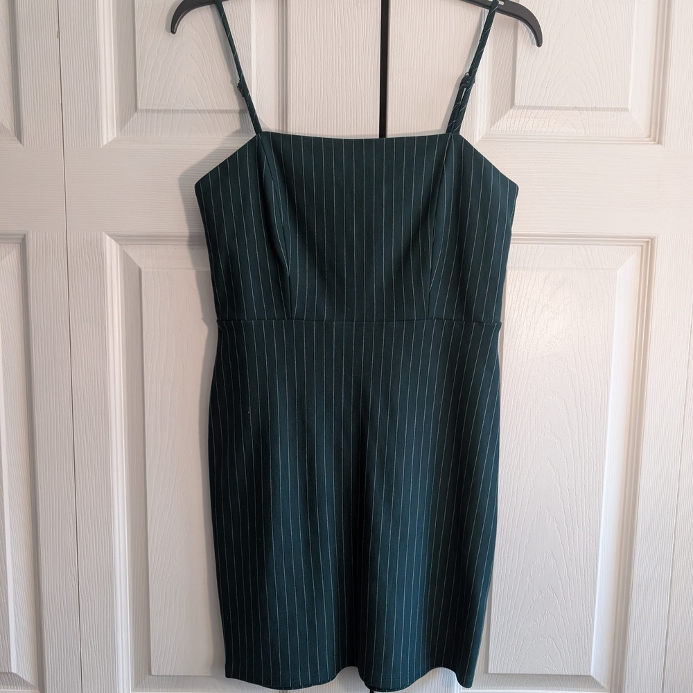 Elegant Green Striped Dress